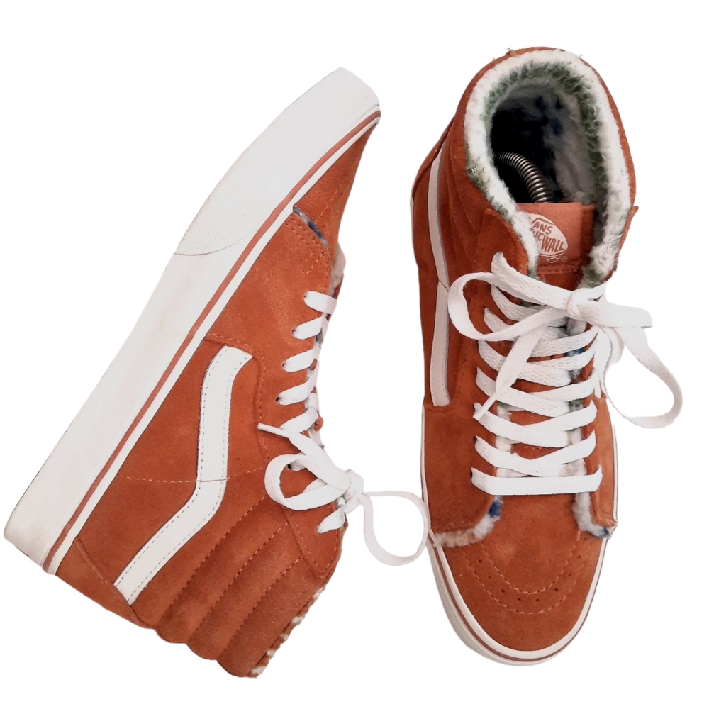 Sunburnt Marshmellow Suede Sherpa Lined High Top Vans Faux Fur Rare SK8 Fall